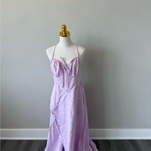 Elegant Lavender Halter Dress